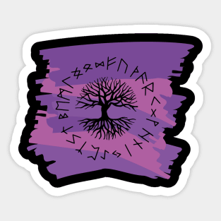 Vikings Norse Mythology Yggdrasil and Runes Asatru Viking Gift Sticker